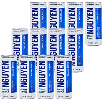 Nguyen Coffee Supply Vietnamese Cold Brew Coffee, Classic Black, Cans