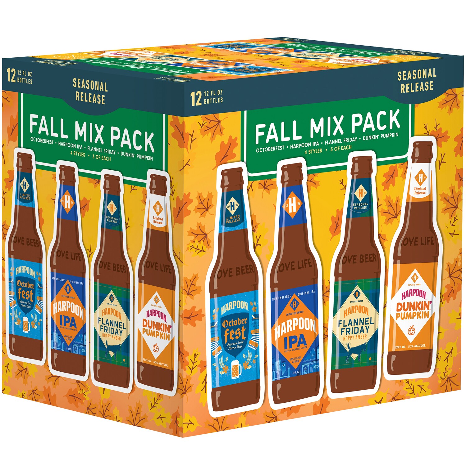 Harpoon Brewery Fall Tailgater Variety Pack, Glass Bottles