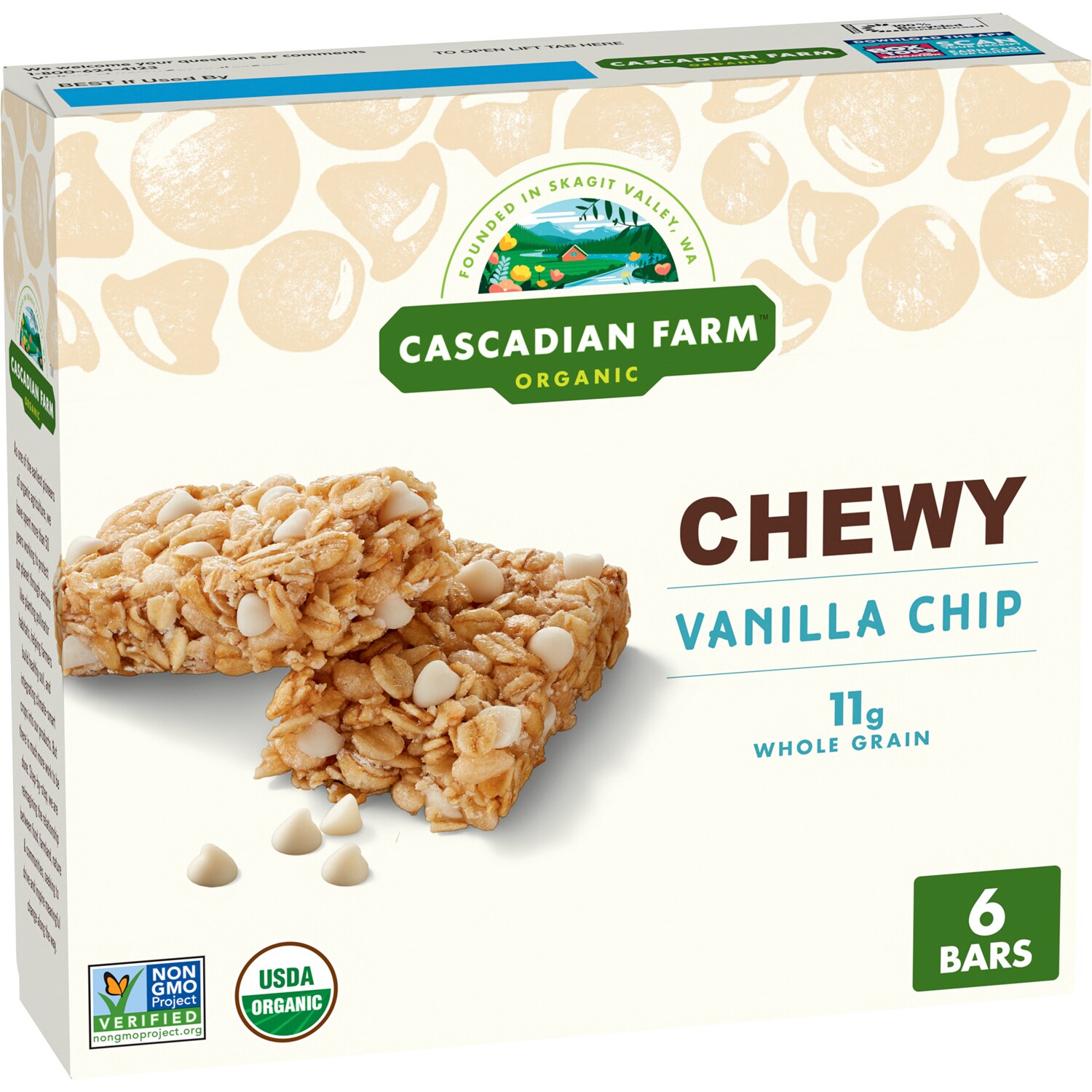 Cascadian Farm Organic Chewy Granola Bars, Vanilla Chip Granola 