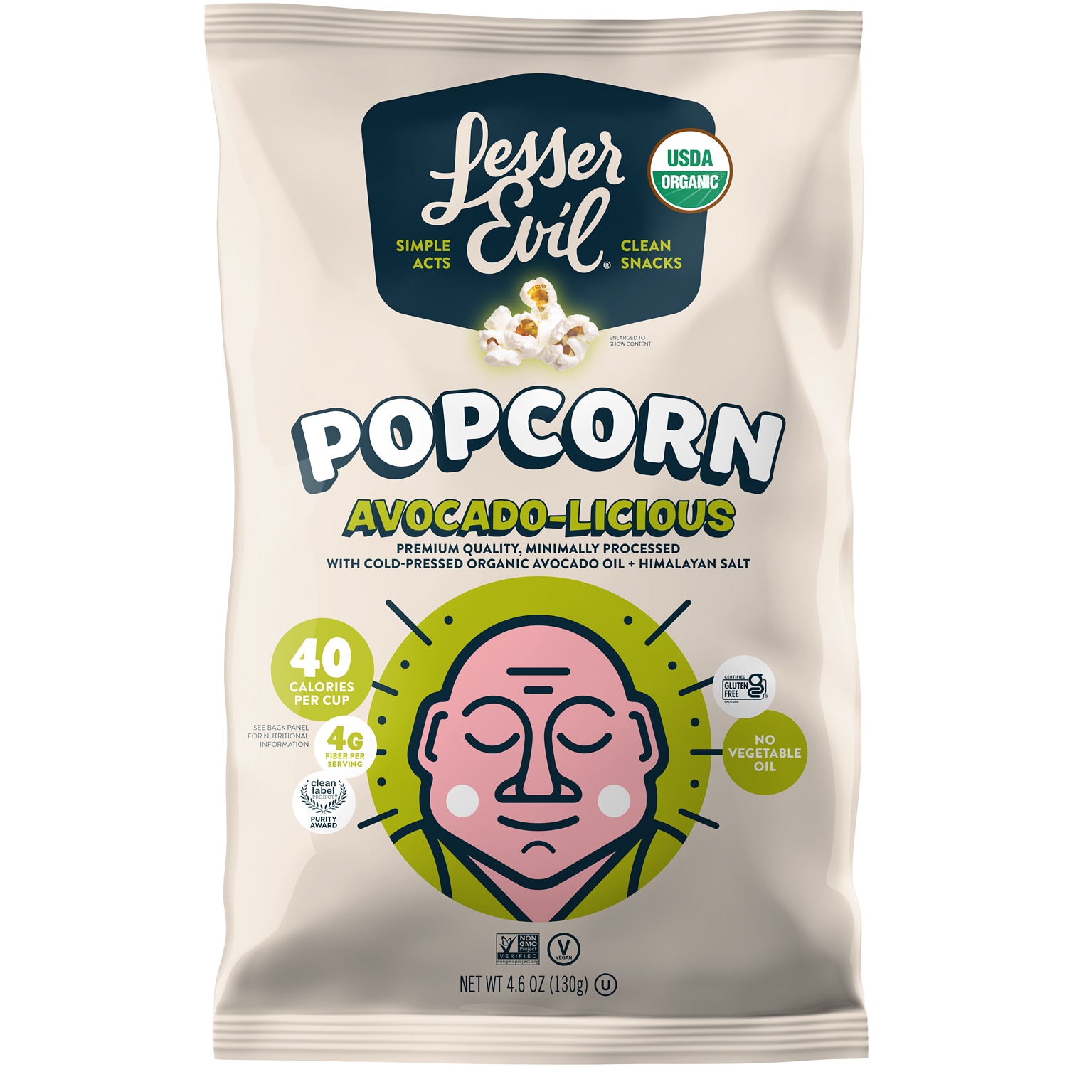 LesserEvil Organic Popcorn, Avocado-licious