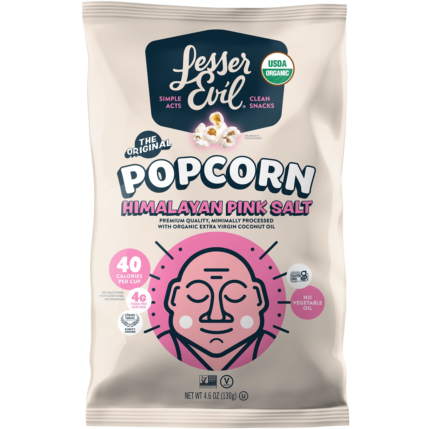 LesserEvil Organic Popcorn, Himalayan Pink Salt