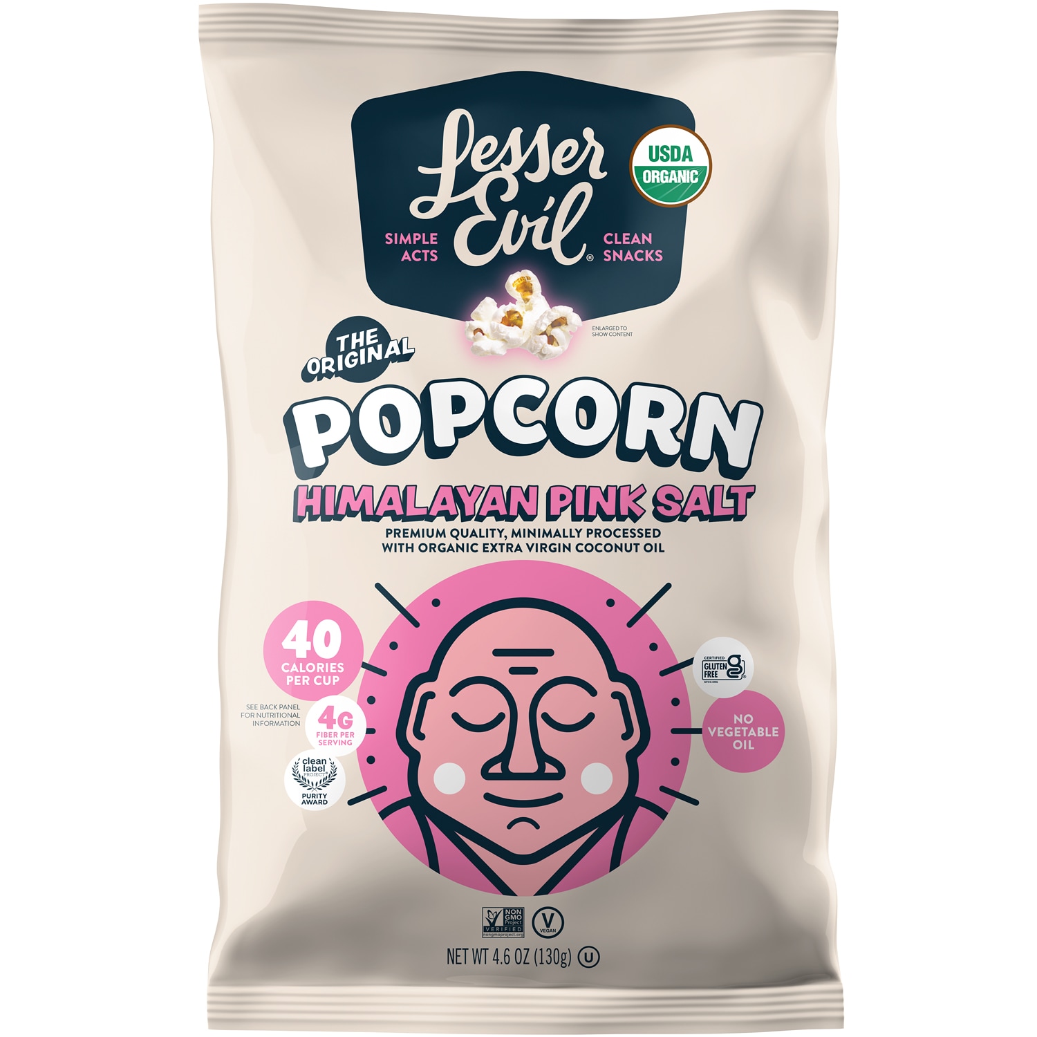 LesserEvil Organic Popcorn, Himalayan Pink Salt