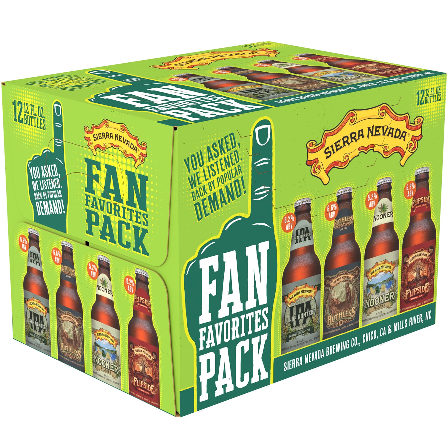 Sierra Nevada Fan Favorites Variety Pack, Glass Bottles