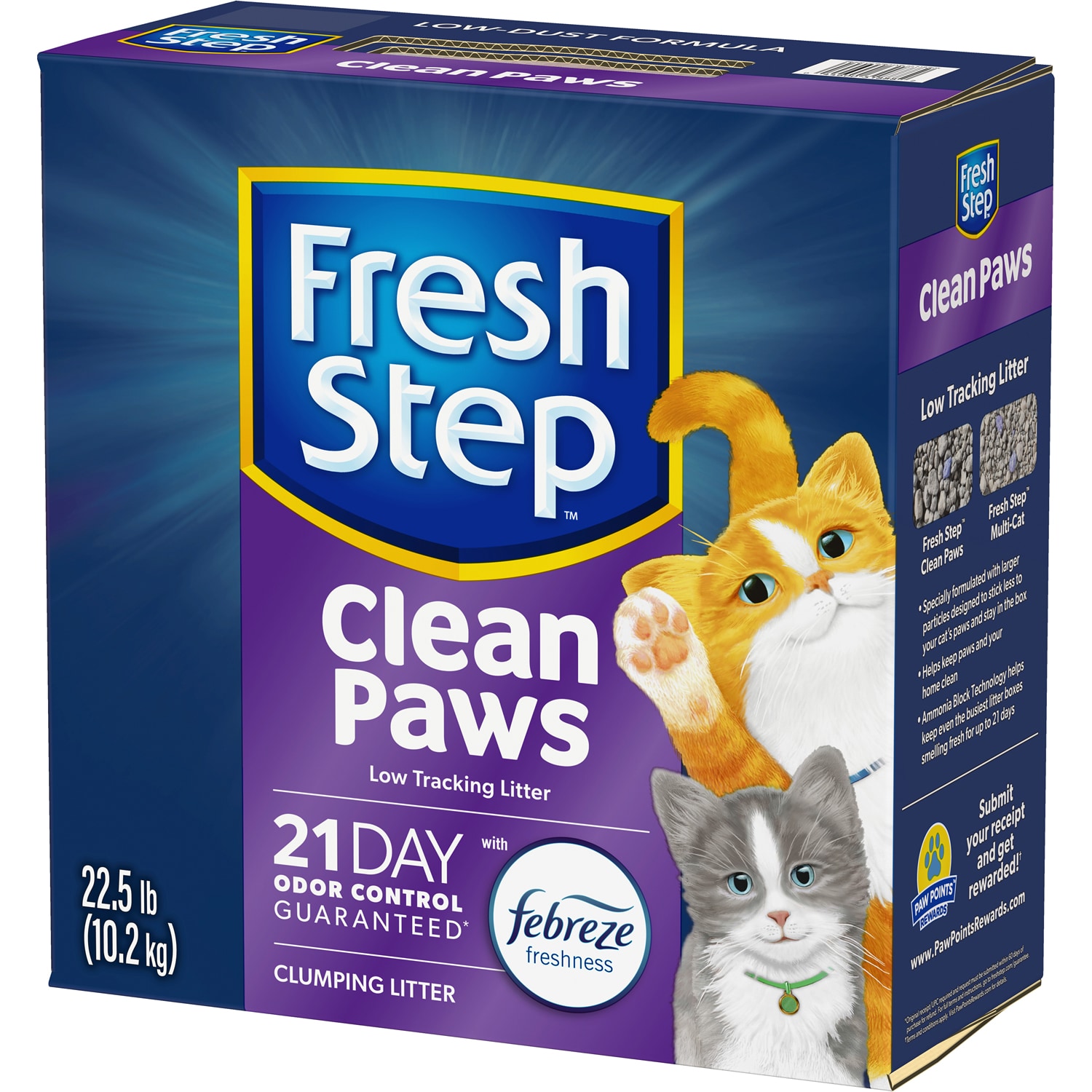 Fresh Step Clean Paws Multi-Cat Scented Clumping Cat Litter with the Power of Febreze, Scented