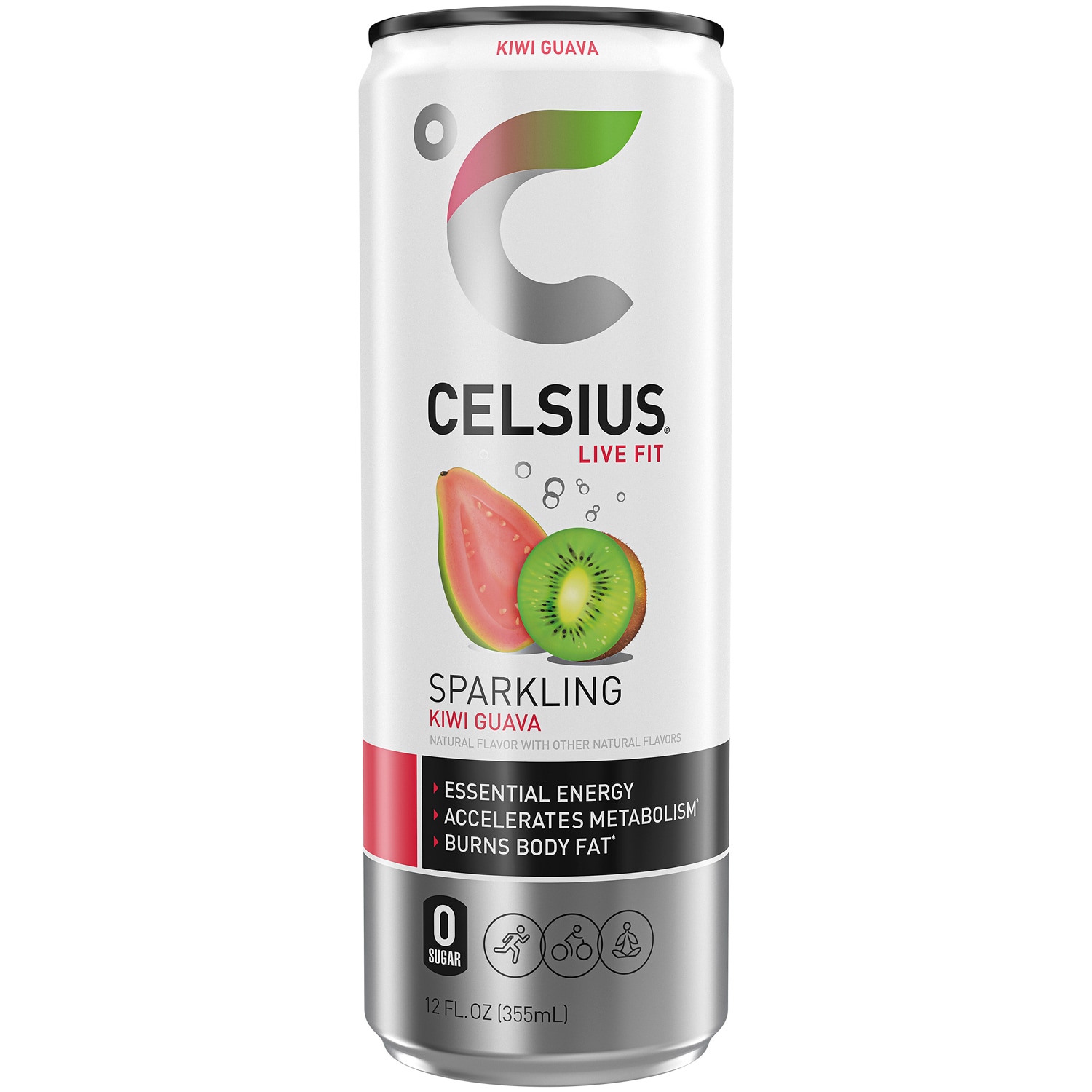 Celsius Sparkling Energy Drink, Kiwi Guava, Can