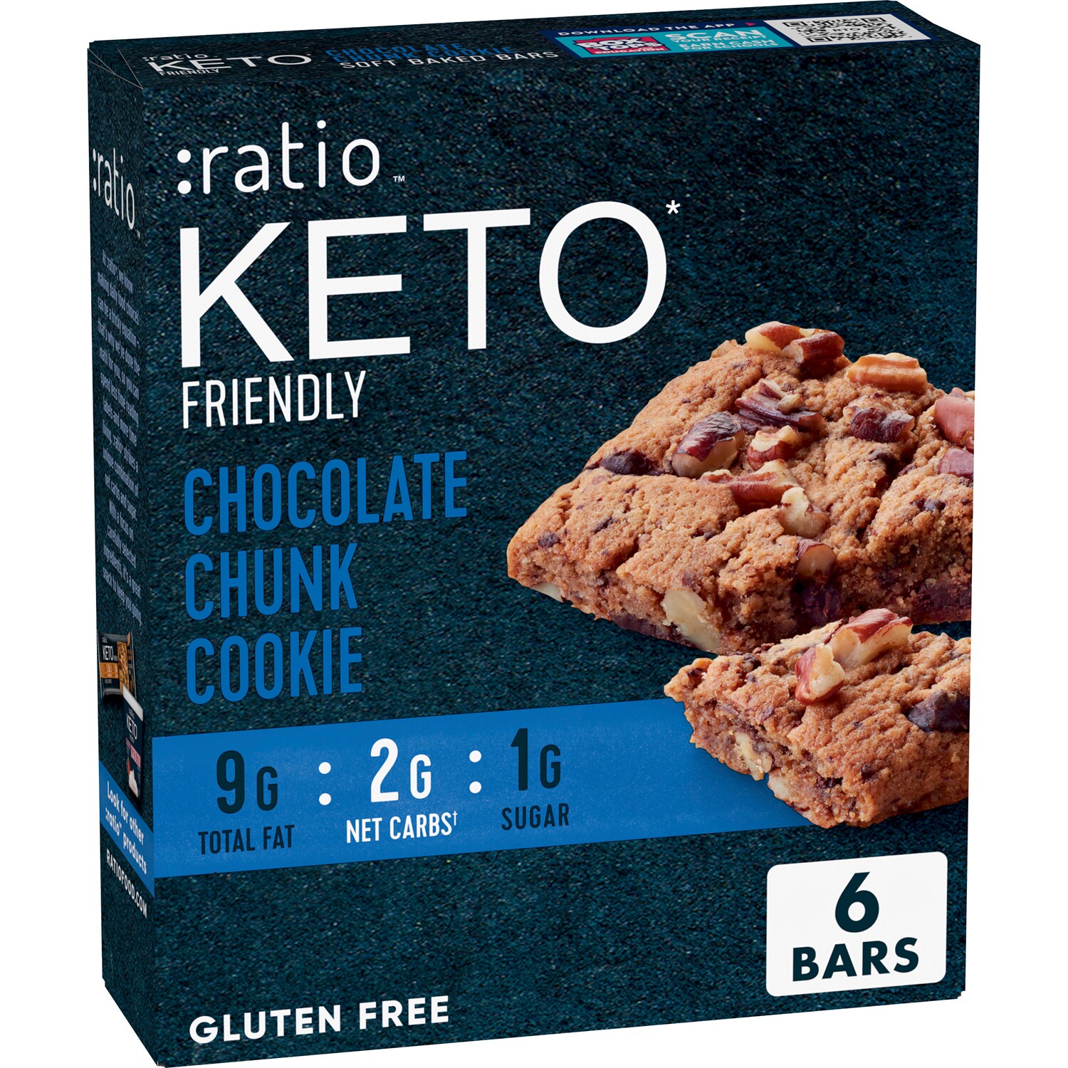 Ratio Keto Friendly Soft Bars, Chocolate Chunk Cookie