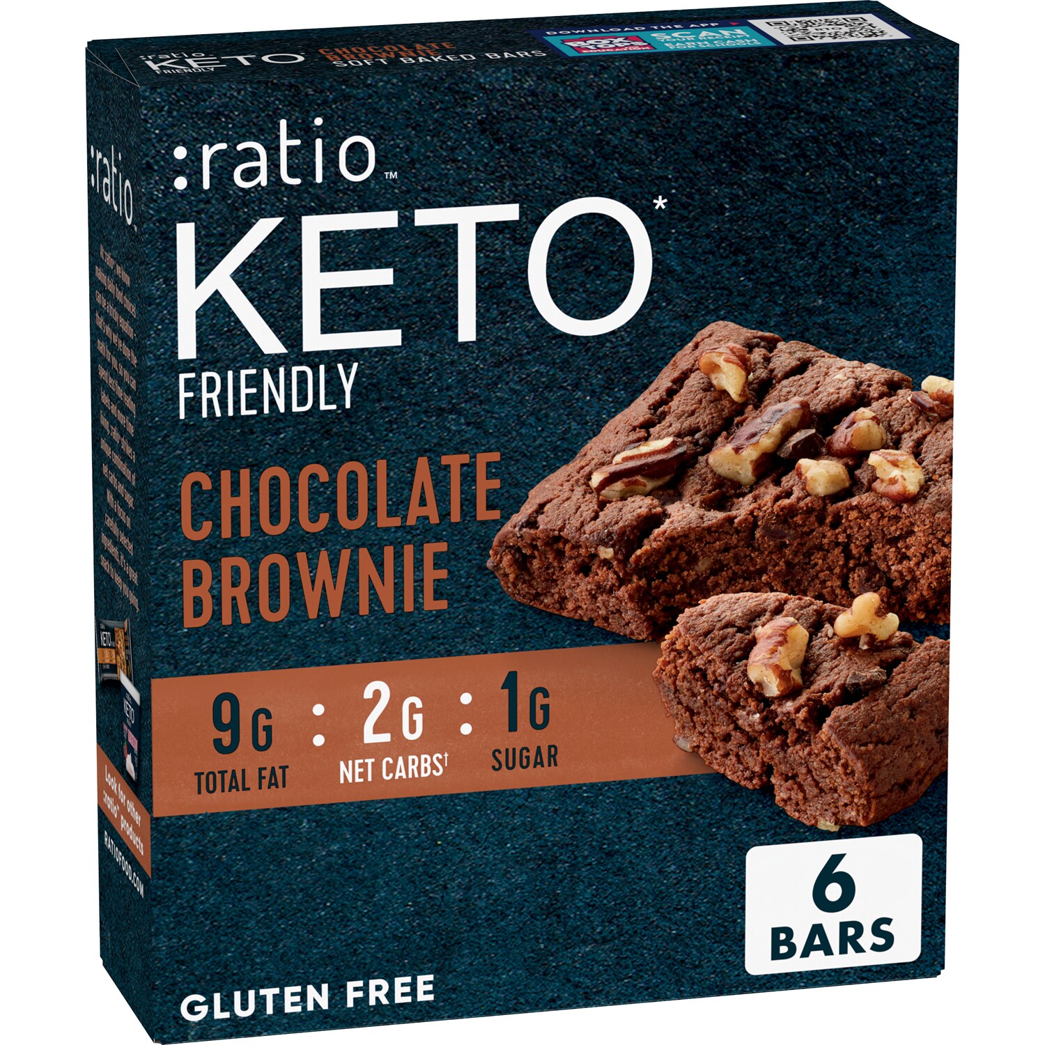 Ratio Keto Friendly Soft Bars, Chocolate Brownie