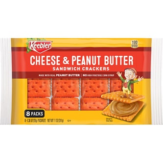Keebler Sandwich Crackers, Cheese & Peanut Butter, Packs