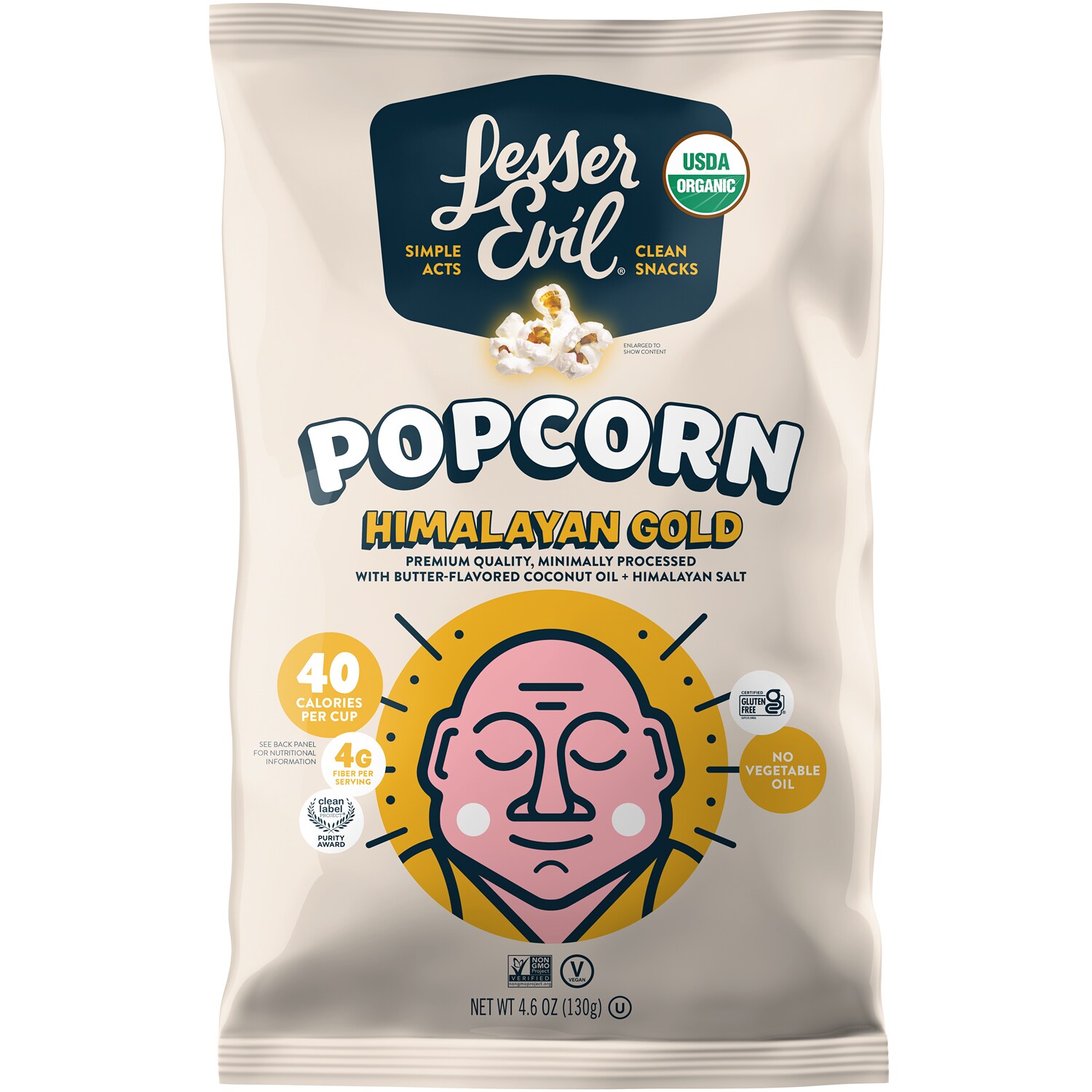LesserEvil Organic Popcorn, Himalayan Gold