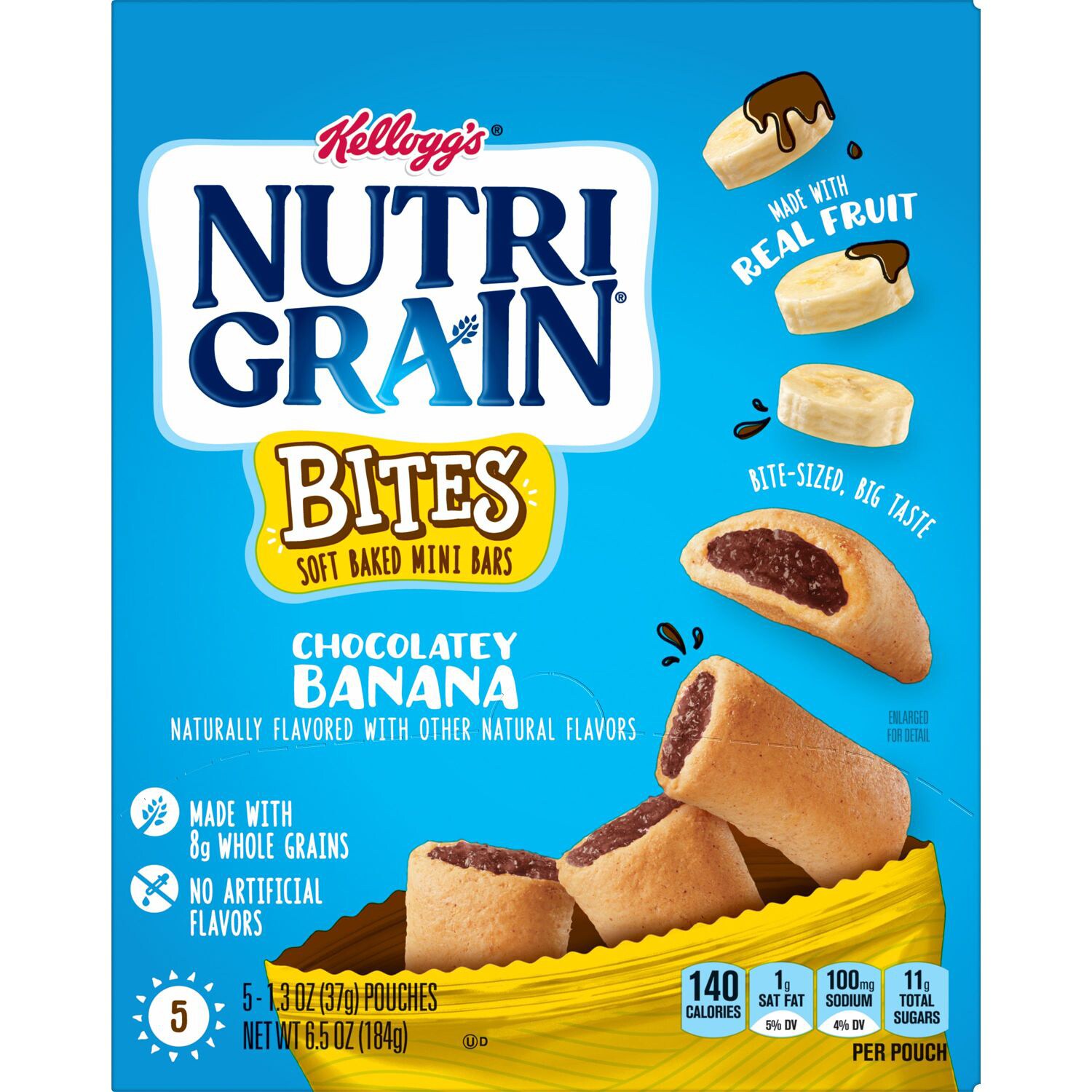 Kellogg's Nutri-Grain Bites Soft Baked Mini Bars, Chocolatey Banana