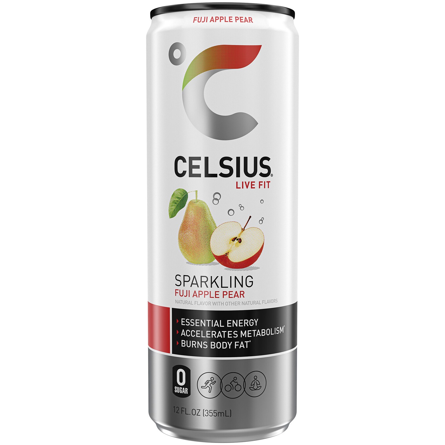 Celsius Sparkling Energy Drink, Fuji Apple Pear, Can