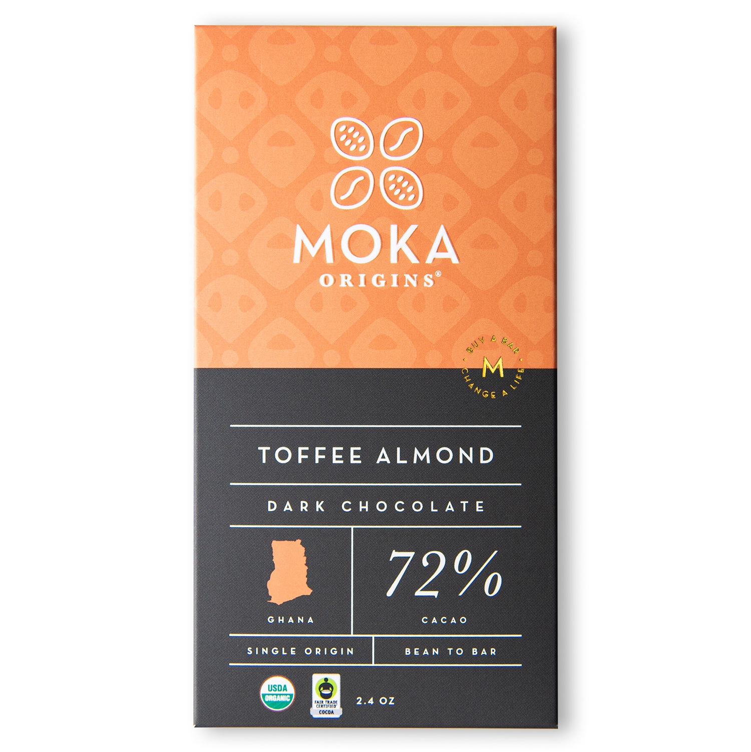 Moka Origins 72% Dark Chocolate, Toffee Almond
