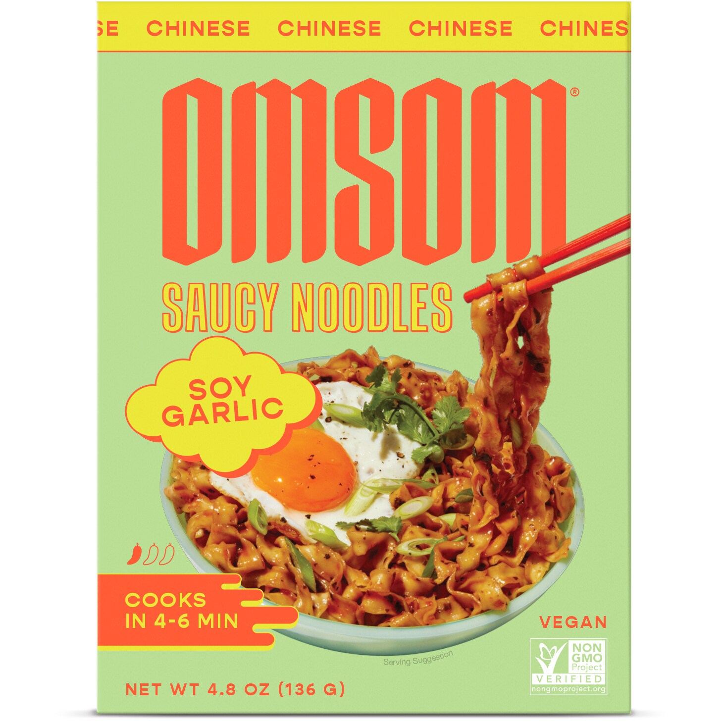 Omsom Saucy Noodles, Soy Garlic