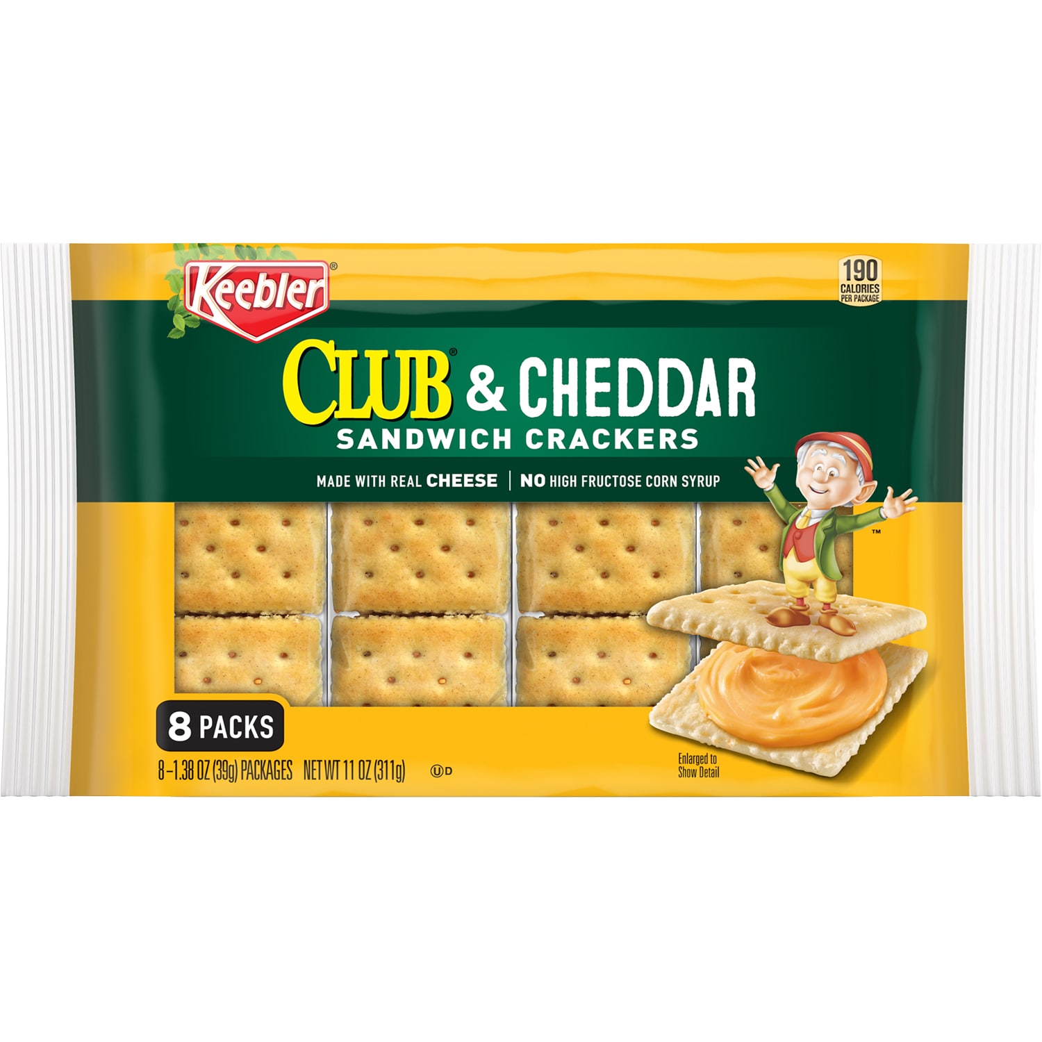 Keebler Sandwich Crackers, Club & Cheddar, Packs