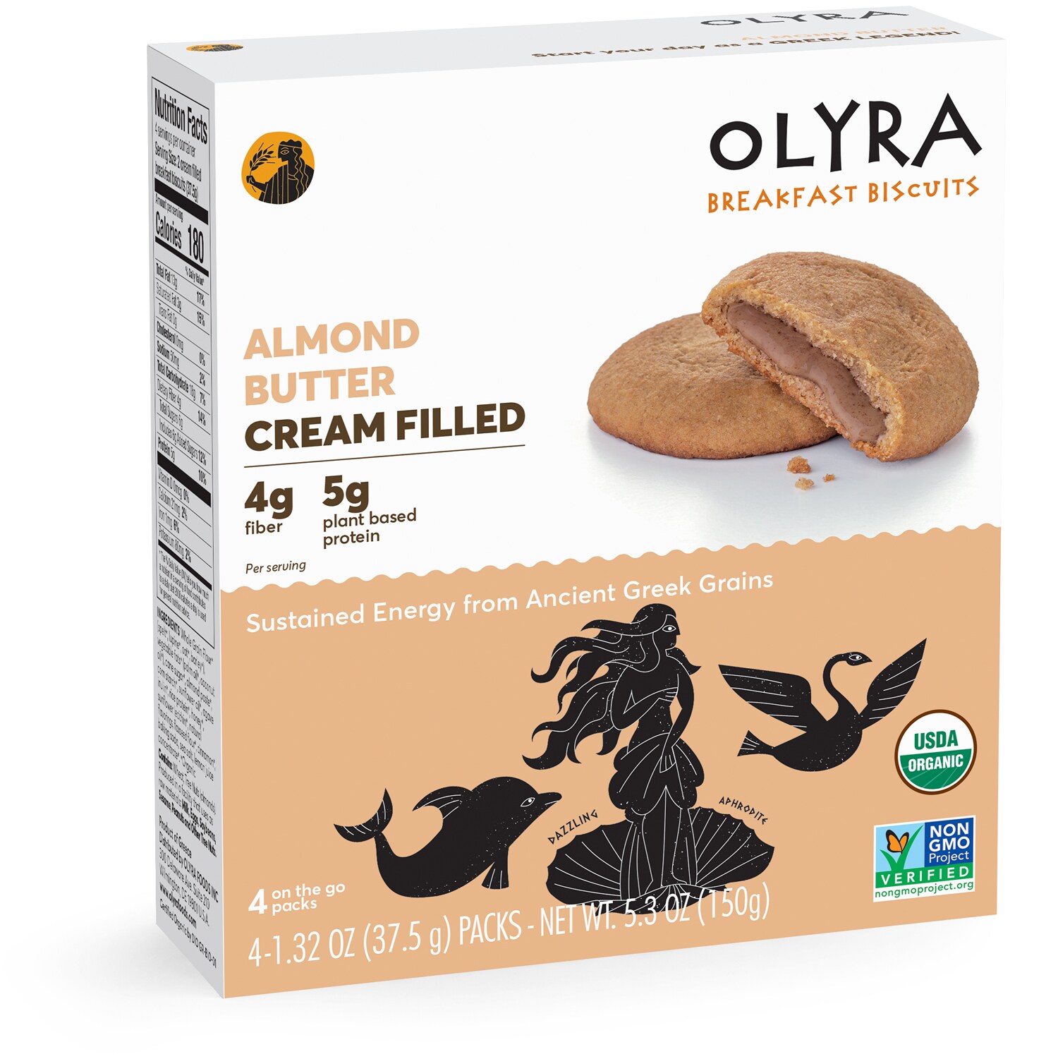 OLYRA Filled Breakfast Biscuits, Almond Butter Cream