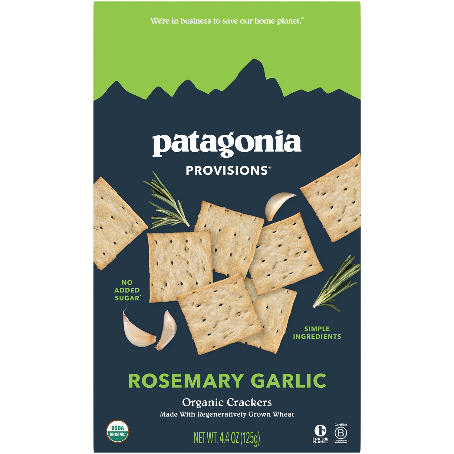 Patagonia Provisions Organic Crackers, Rosemary Garlic