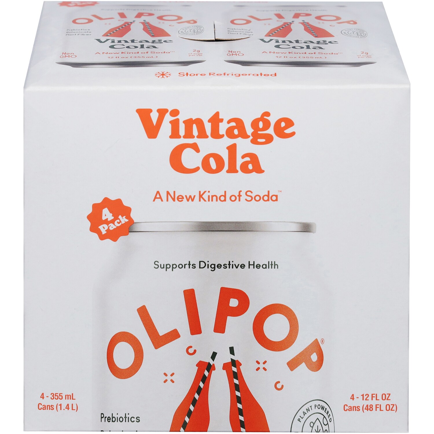 Olipop Sparkling Tonic, Vintage Cola, Cans
