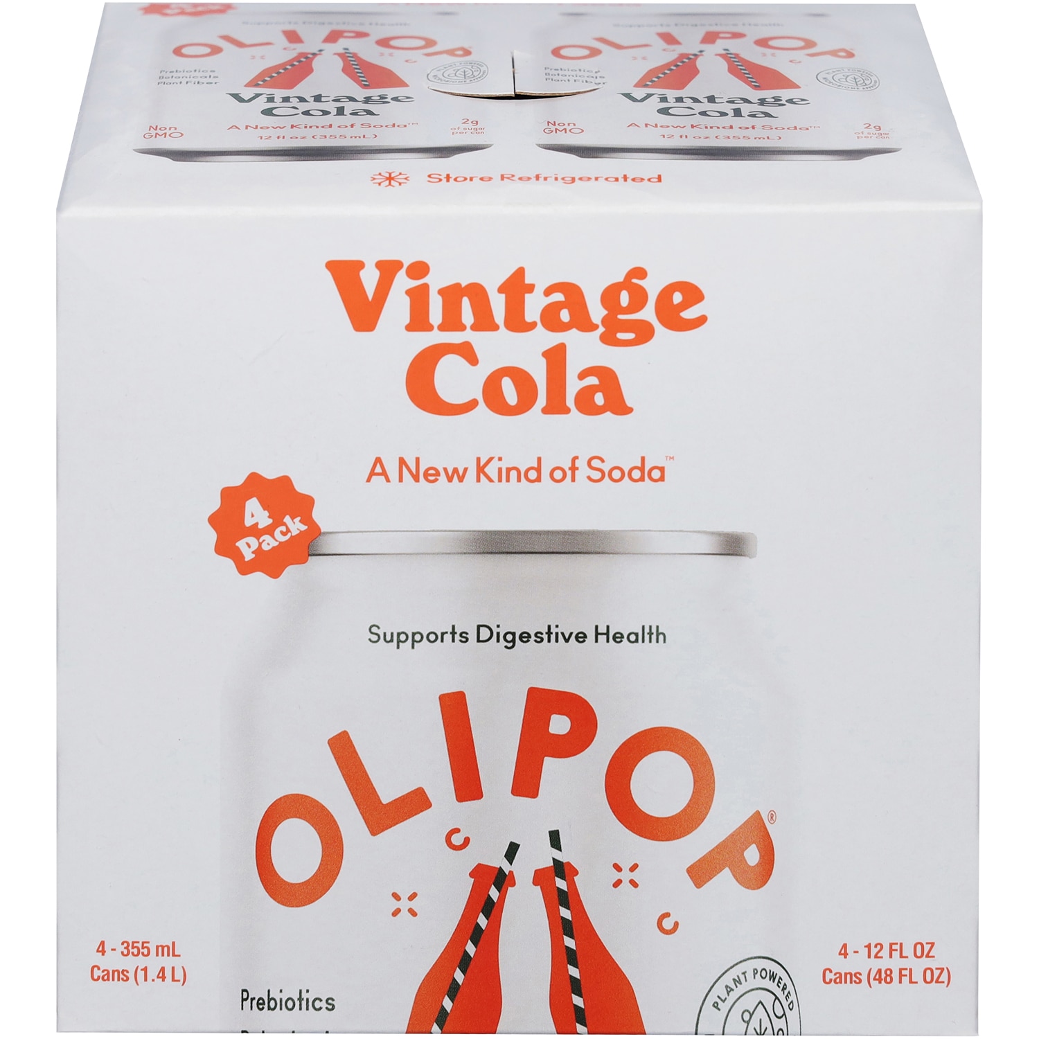 Olipop Sparkling Tonic, Vintage Cola, Cans