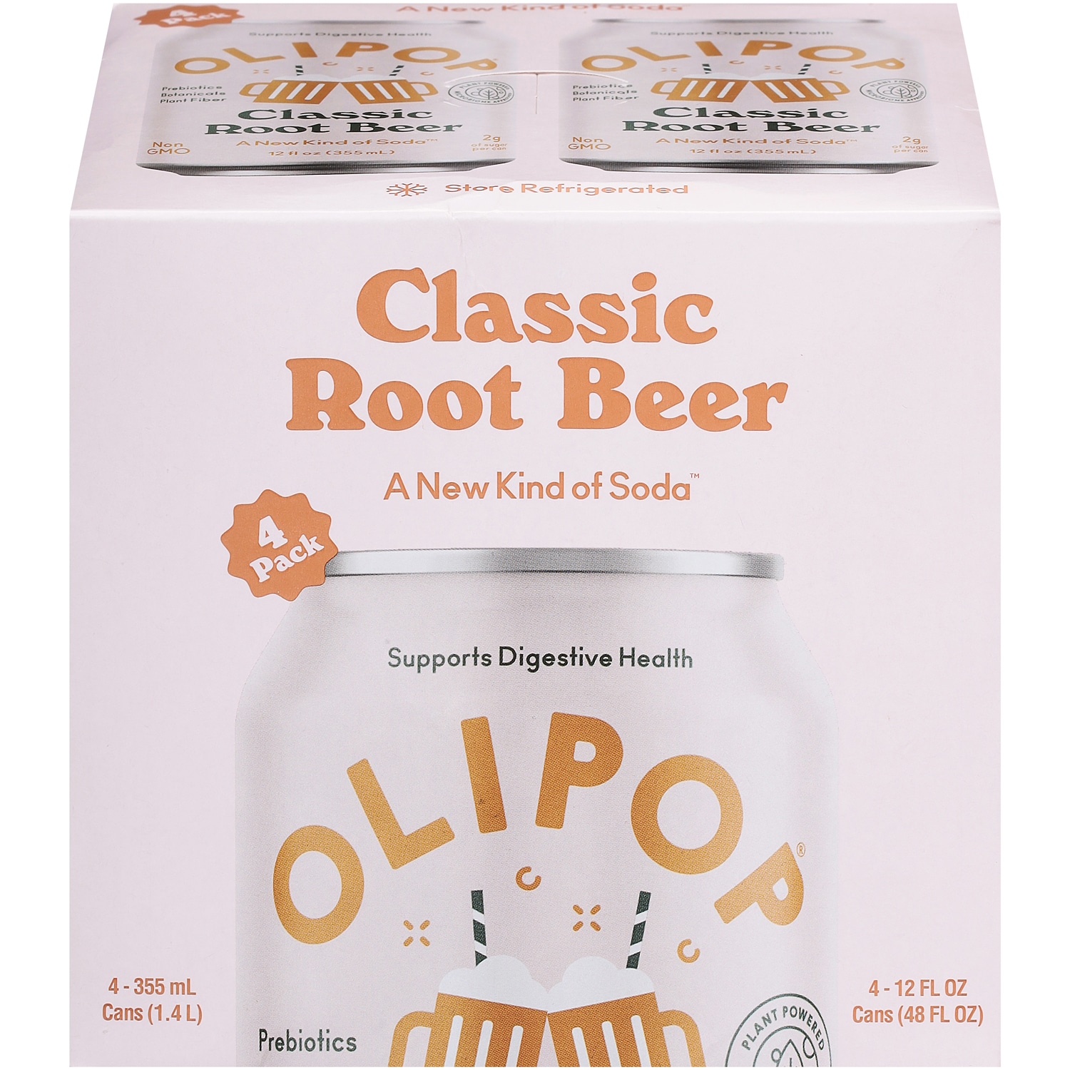 Olipop Sparkling Tonic, Classic Root Beer, Cans
