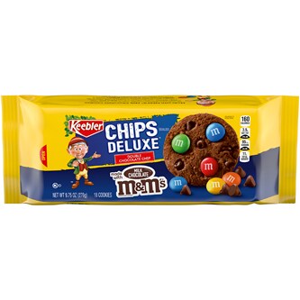 Keebler Chips Deluxe Cookies, Double Chocolate Chip with M&M's