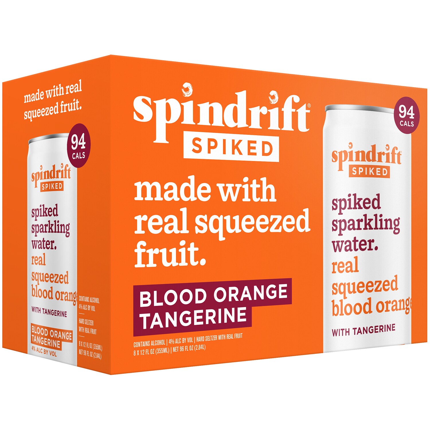 Spindrift Spiked Hard Seltzer, Blood Orange Tangerine, Cans