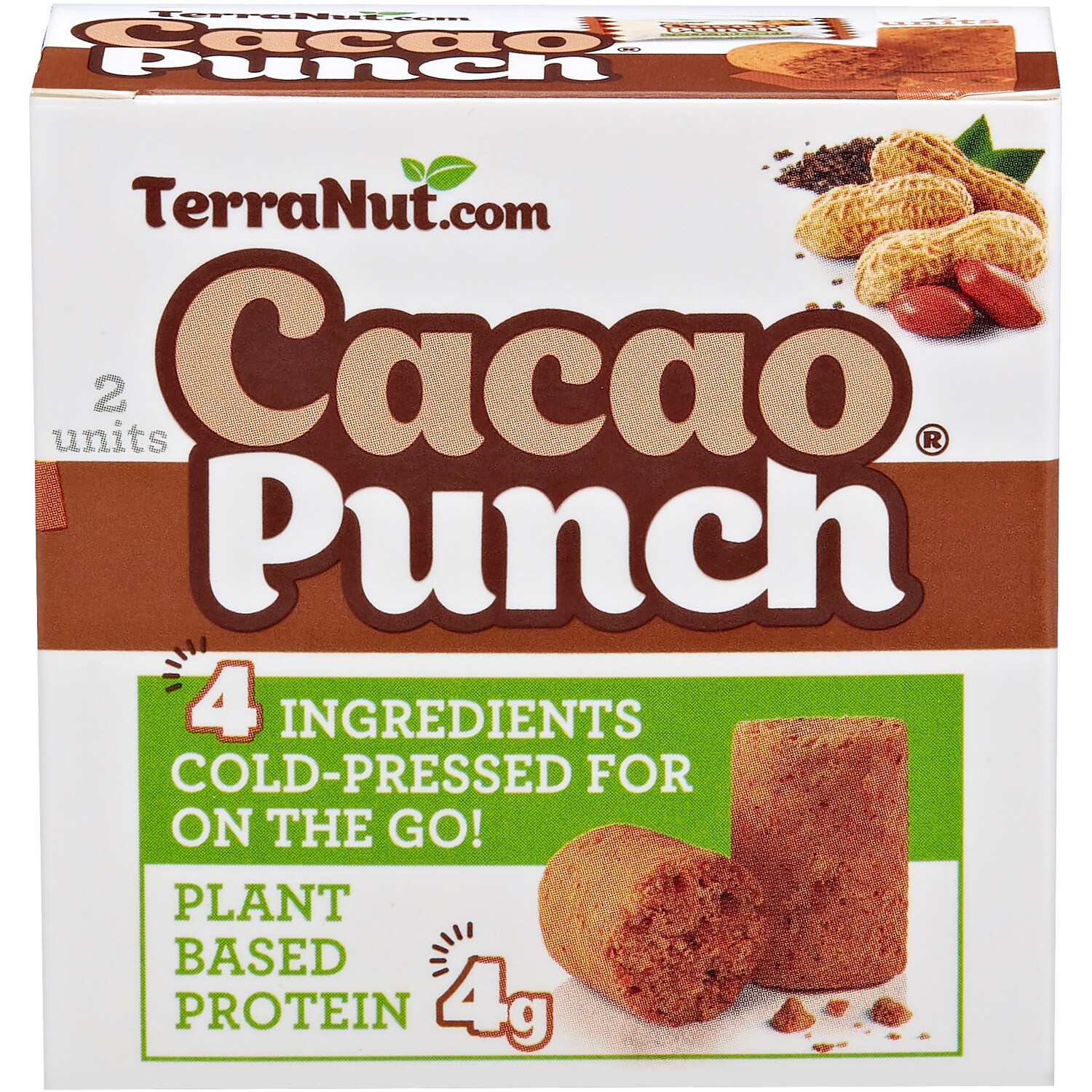 TerraNut Cold Pressed Bar, Peanut and Cacao