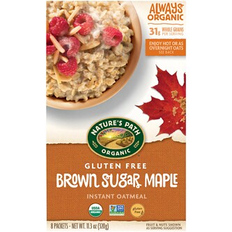 Nature's Path Organic Gluten Free Instant Oatmeal, Brown Sugar Maple