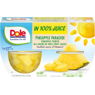 Dole Fruit Bowls, Pineapple Paradise in 100% Fruit Juice