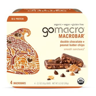GoMacro Smooth Sanctuary Macrobars, Double Chocolate + Peanut Butter Chips