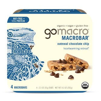 GoMacro Heartwarming Retreat Macrobars, Oatmeal Chocolate Chip