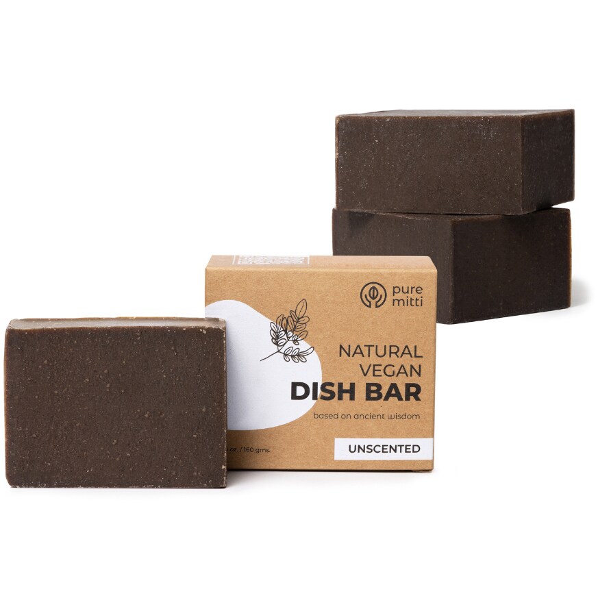 Pure Mitti Natural Vegan Dish Bar, Unscented