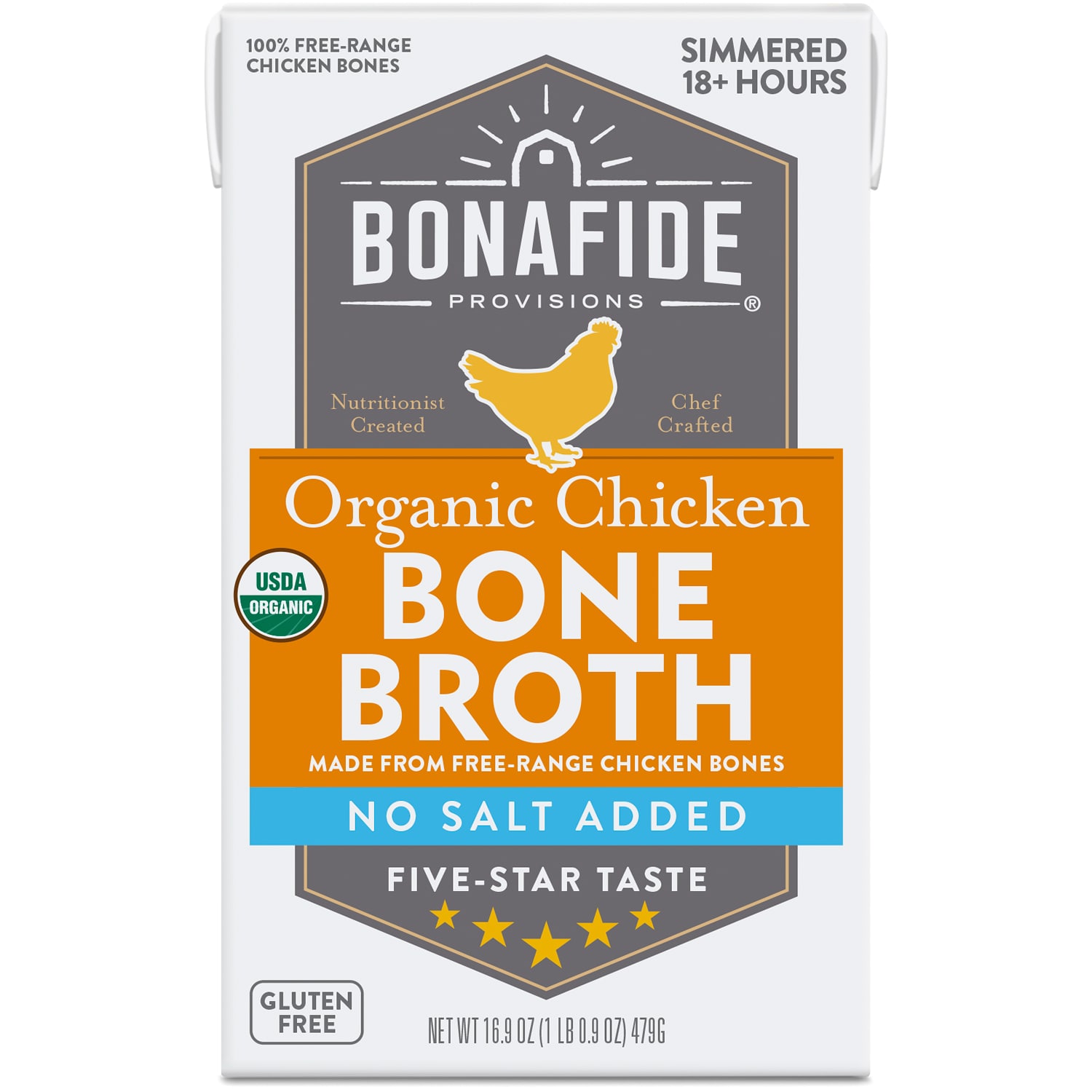 Bonafide Provisions Organic Chicken Bone Broth, No Salt Added 