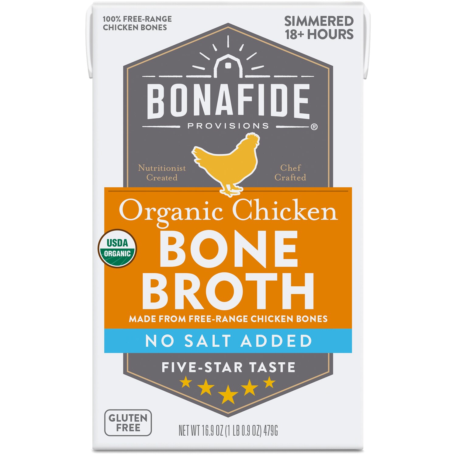 Bonafide Provisions Organic Chicken Bone Broth, No Salt Added 