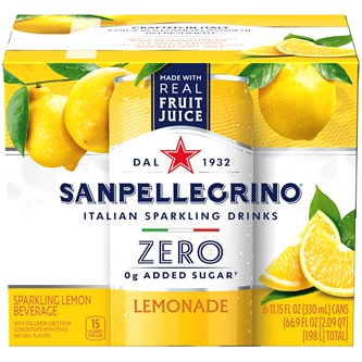 San Pellegrino Italian Sparkling Drinks, Lemonade, Cans