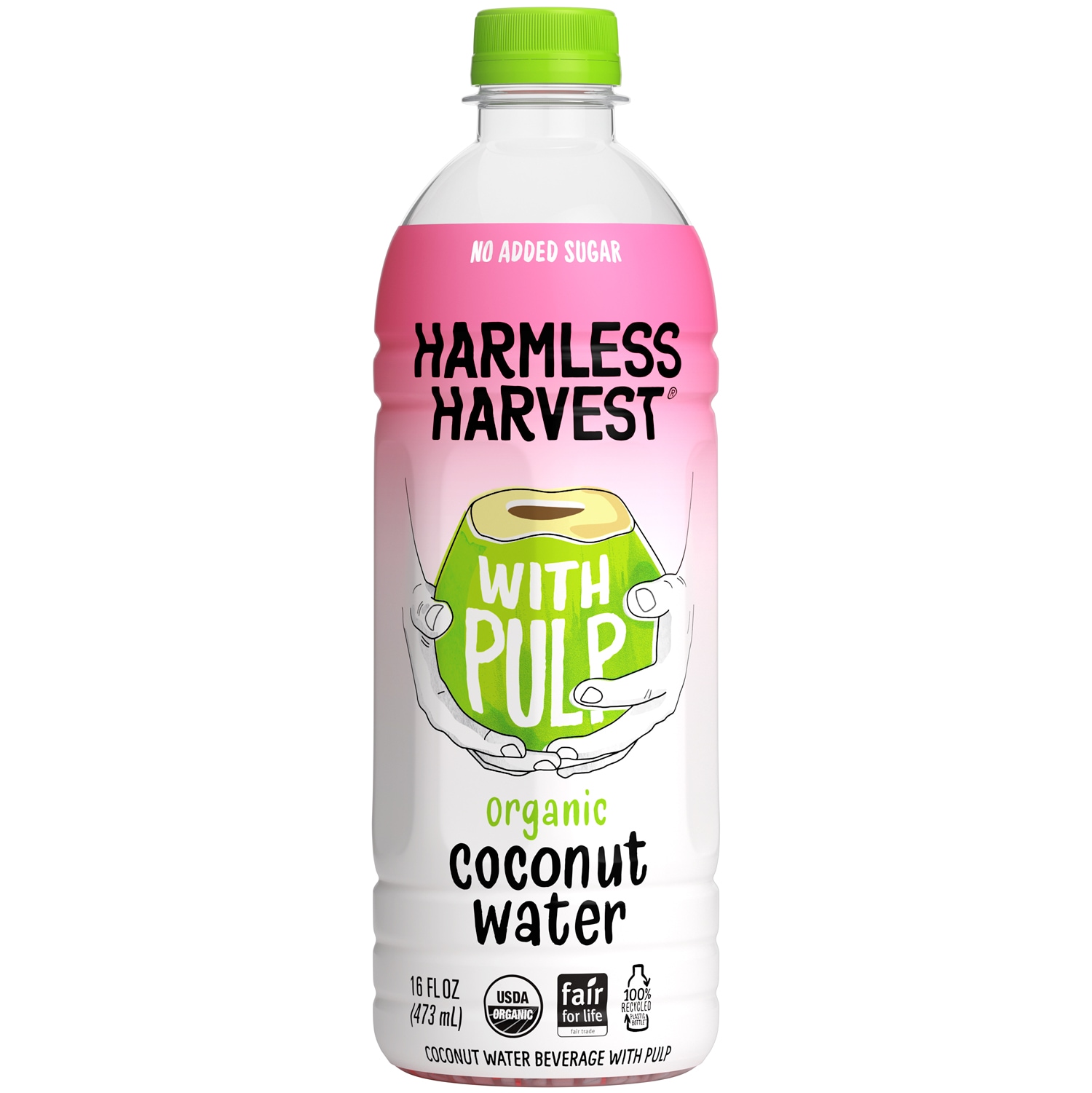 Harmless Harvest Organic Coconut Water with Pulp, Plastic Bottle