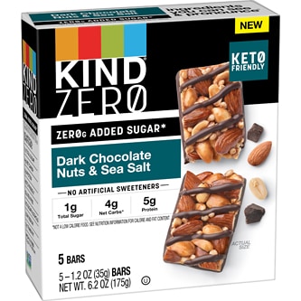 KIND Zero Added Sugar Bars, Dark Chocolate Nuts & Sea Salt
