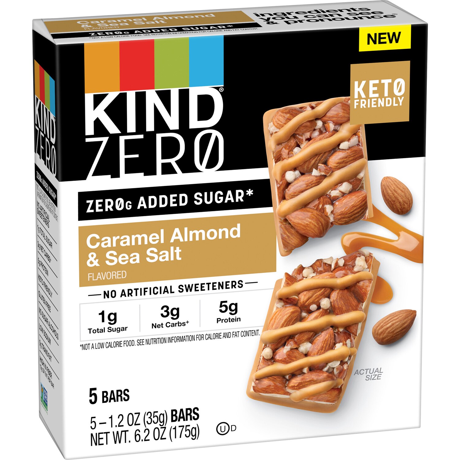 KIND Zero Added Sugar Bars, Caramel Almond & Sea Salt