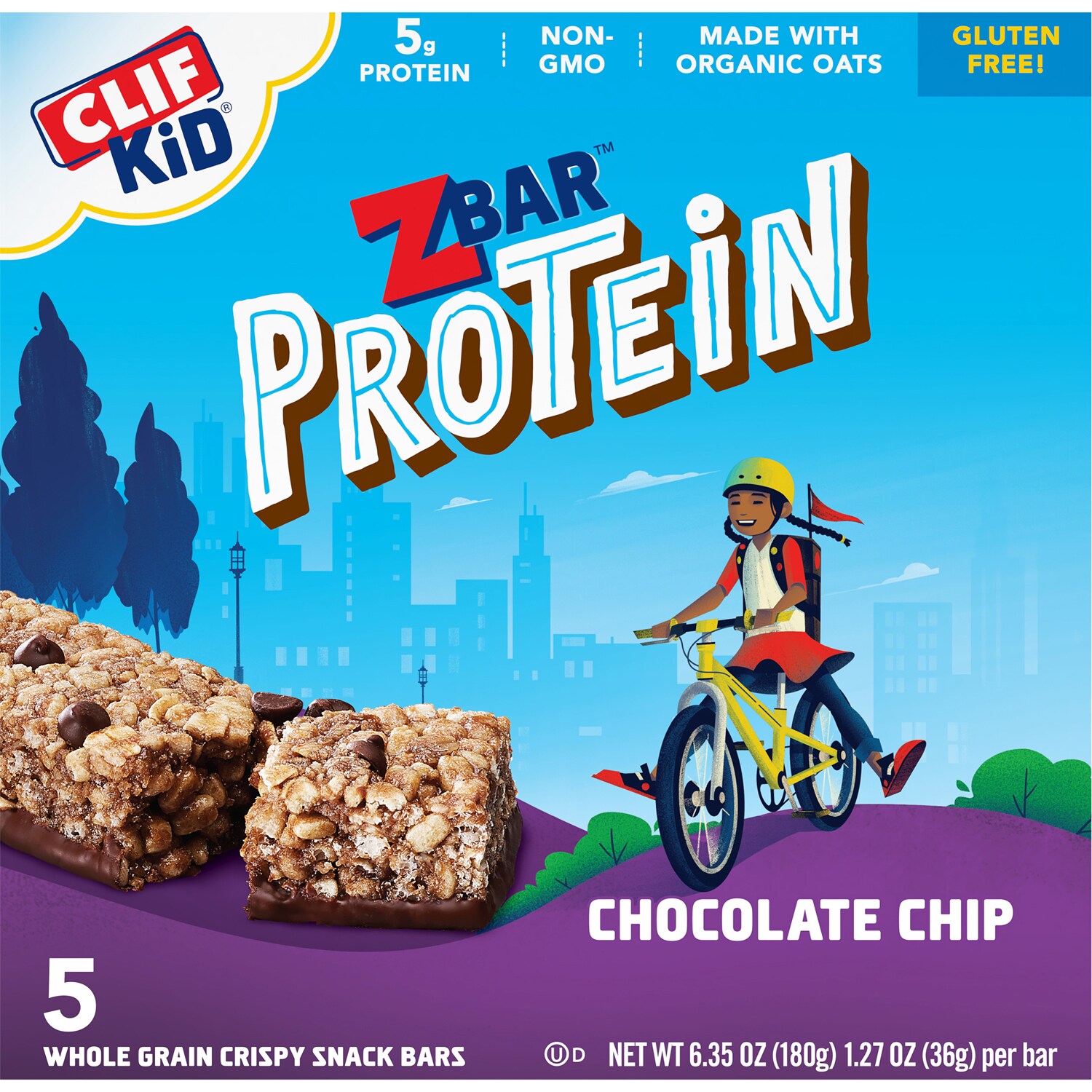 Clif Kid Organic Protein Zbars, Chocolate Chip