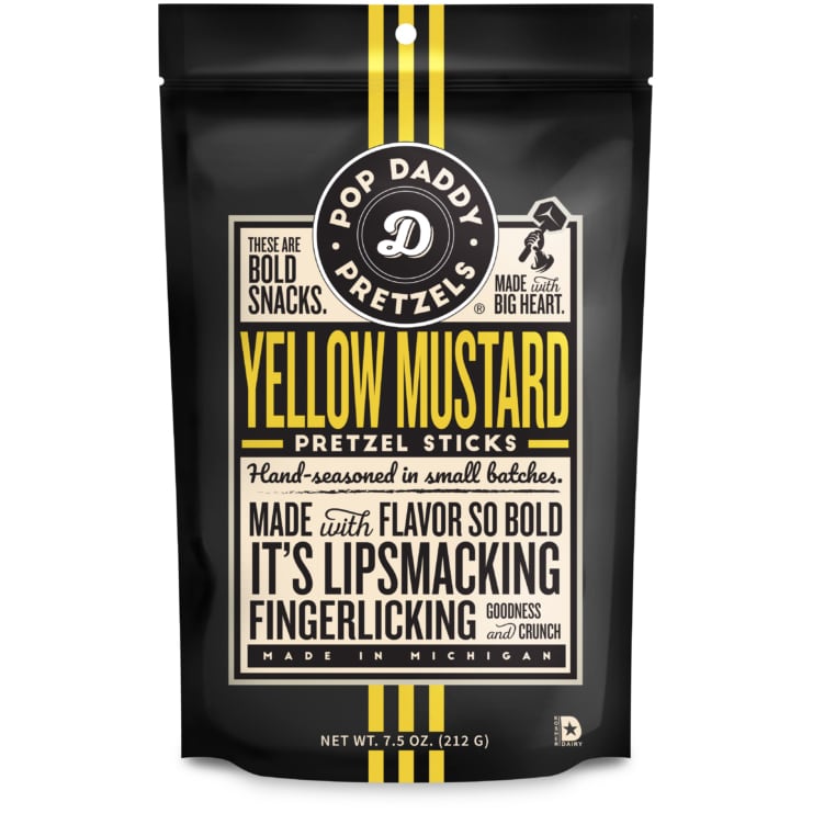 Pop Daddy Pretzel Sticks, Yellow Mustard