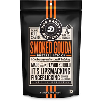 Pop Daddy Pretzel Sticks, Smoked Gouda