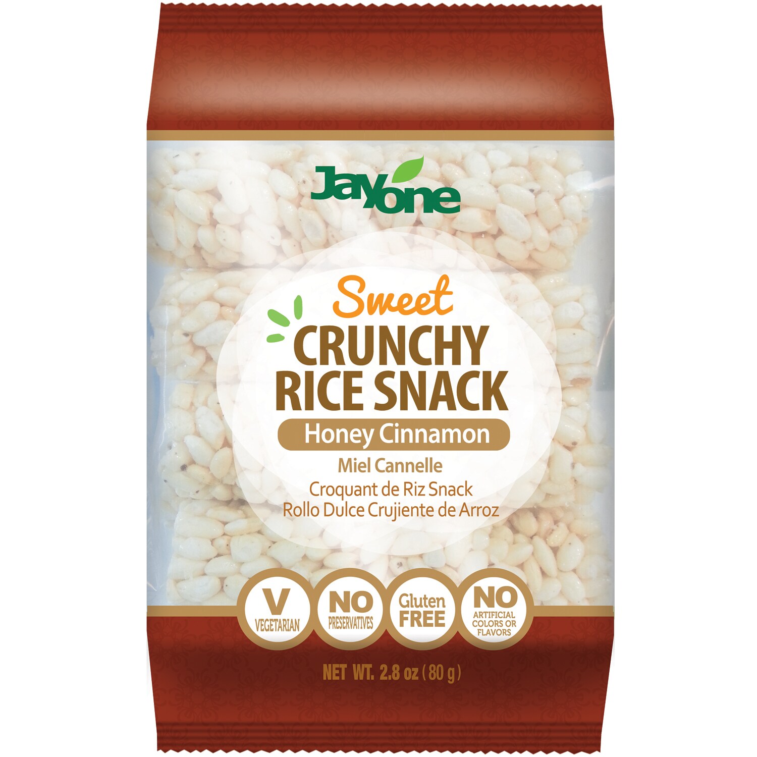 Jayone Sweet Crunchy Rice Snack, Honey Cinnamon