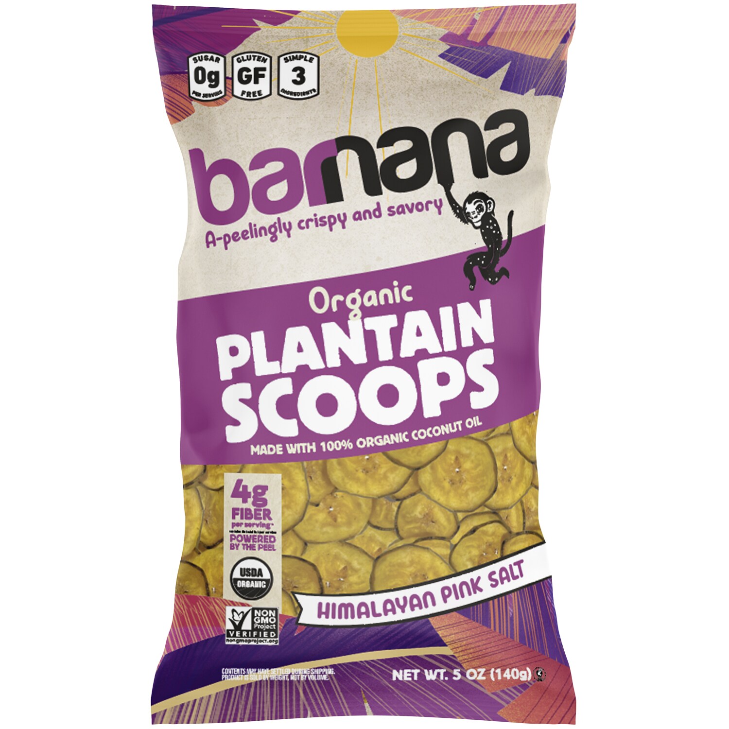 Barnana Organic Plantain Scoops, Himalayan Pink Salt
