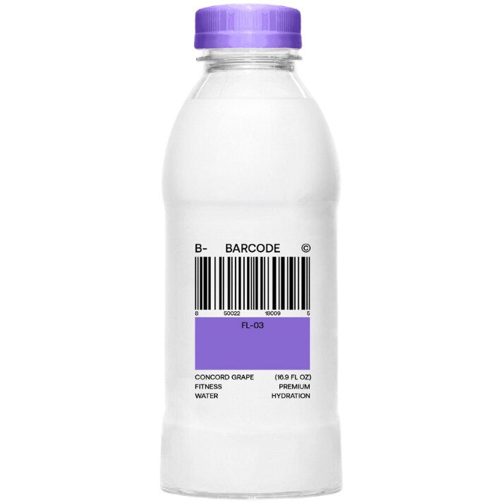 Barcode Fitness Water, Concord Grape, Plastic Bottle