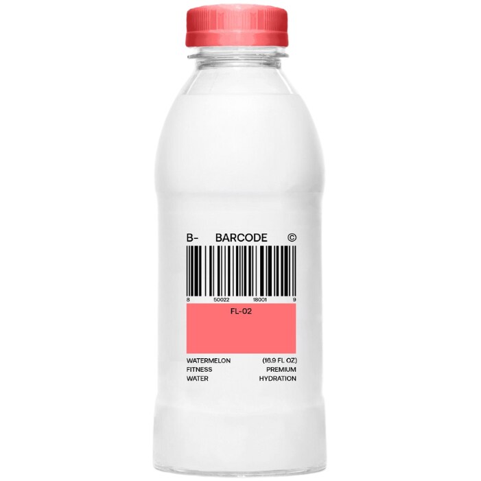 Barcode Fitness Water, Watermelon, Plastic Bottle