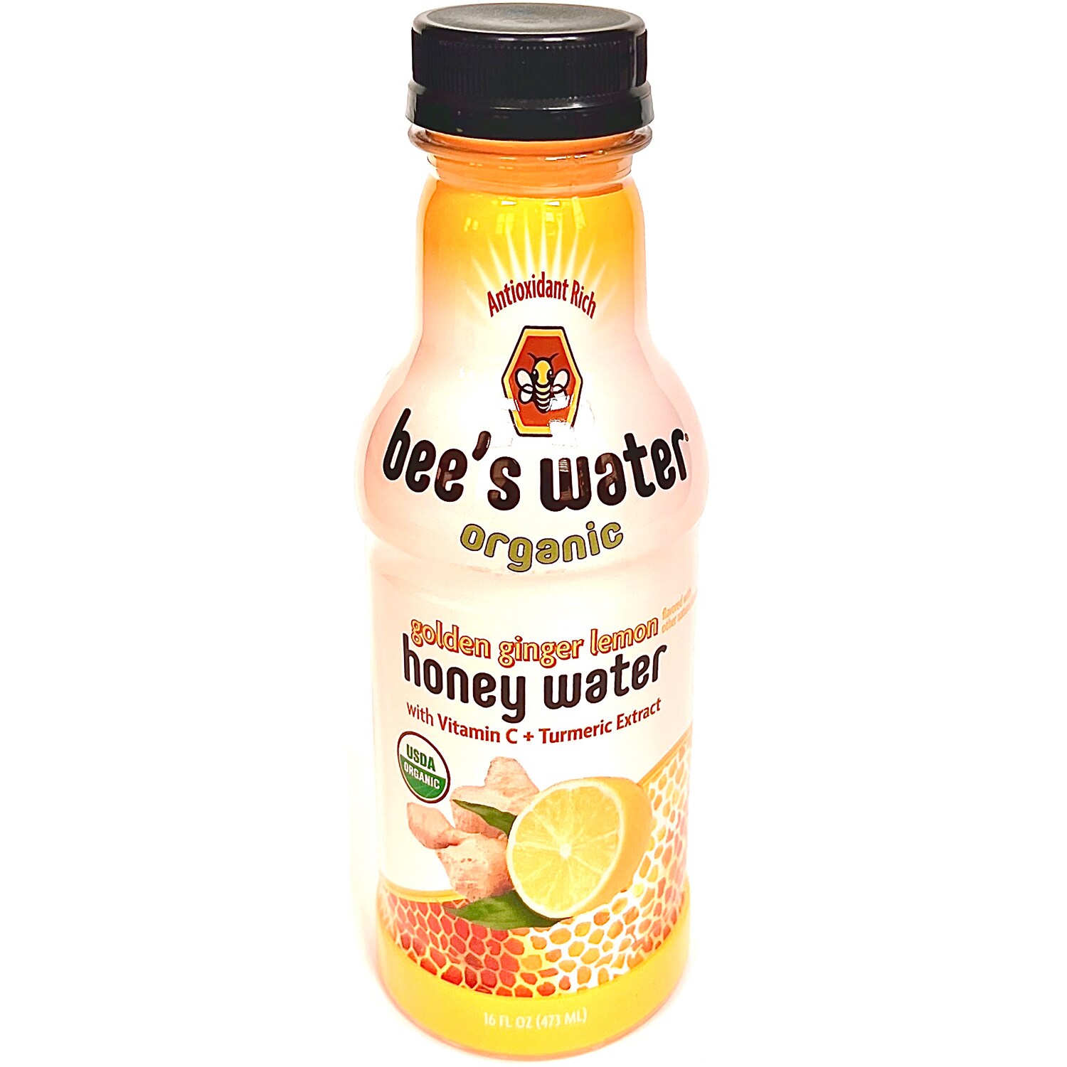 Bee's Water Organic Honey Water, Golden Ginger Lemon, Plastic Bottle