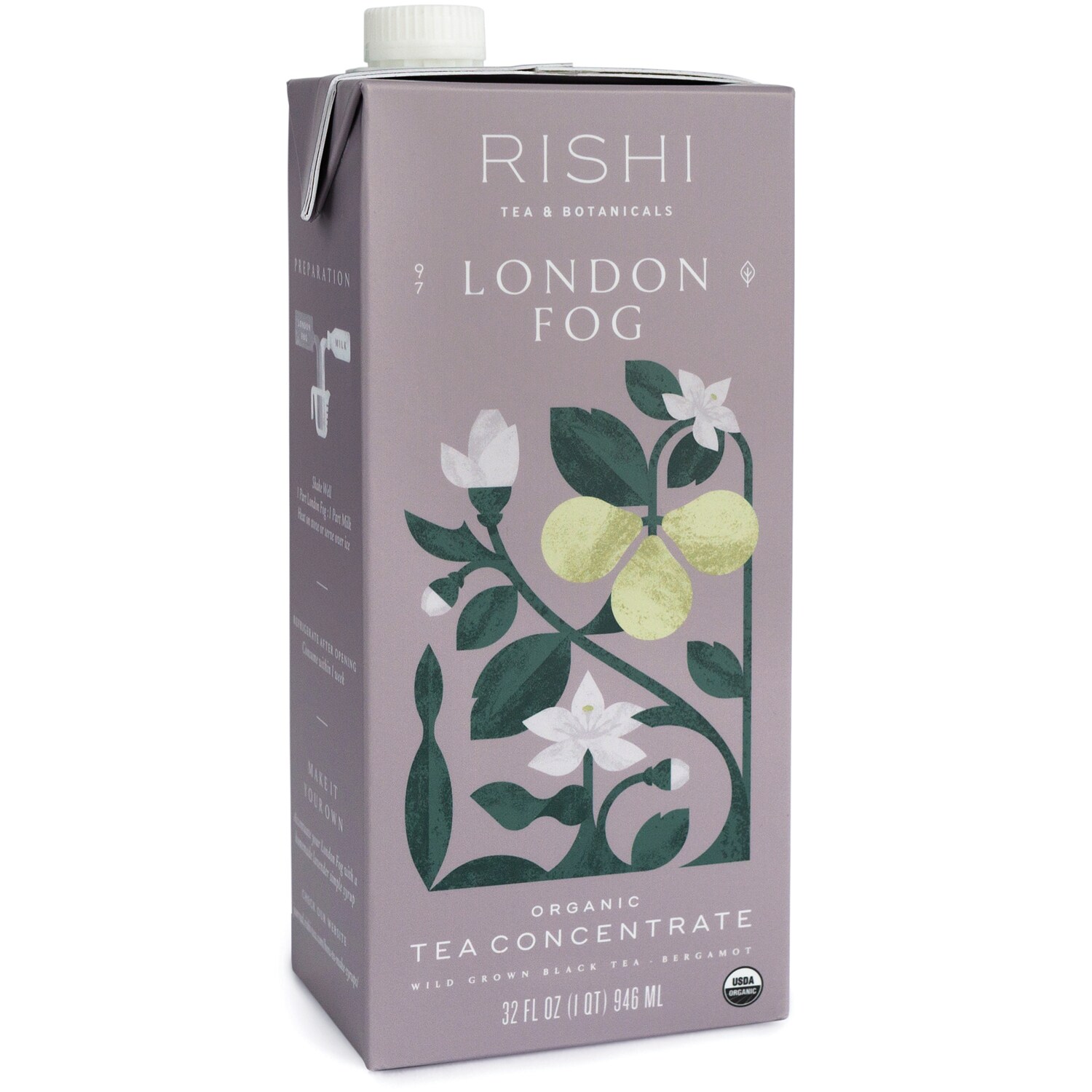 Rishi Organic Tea Concentrate, London Fog, Carton
