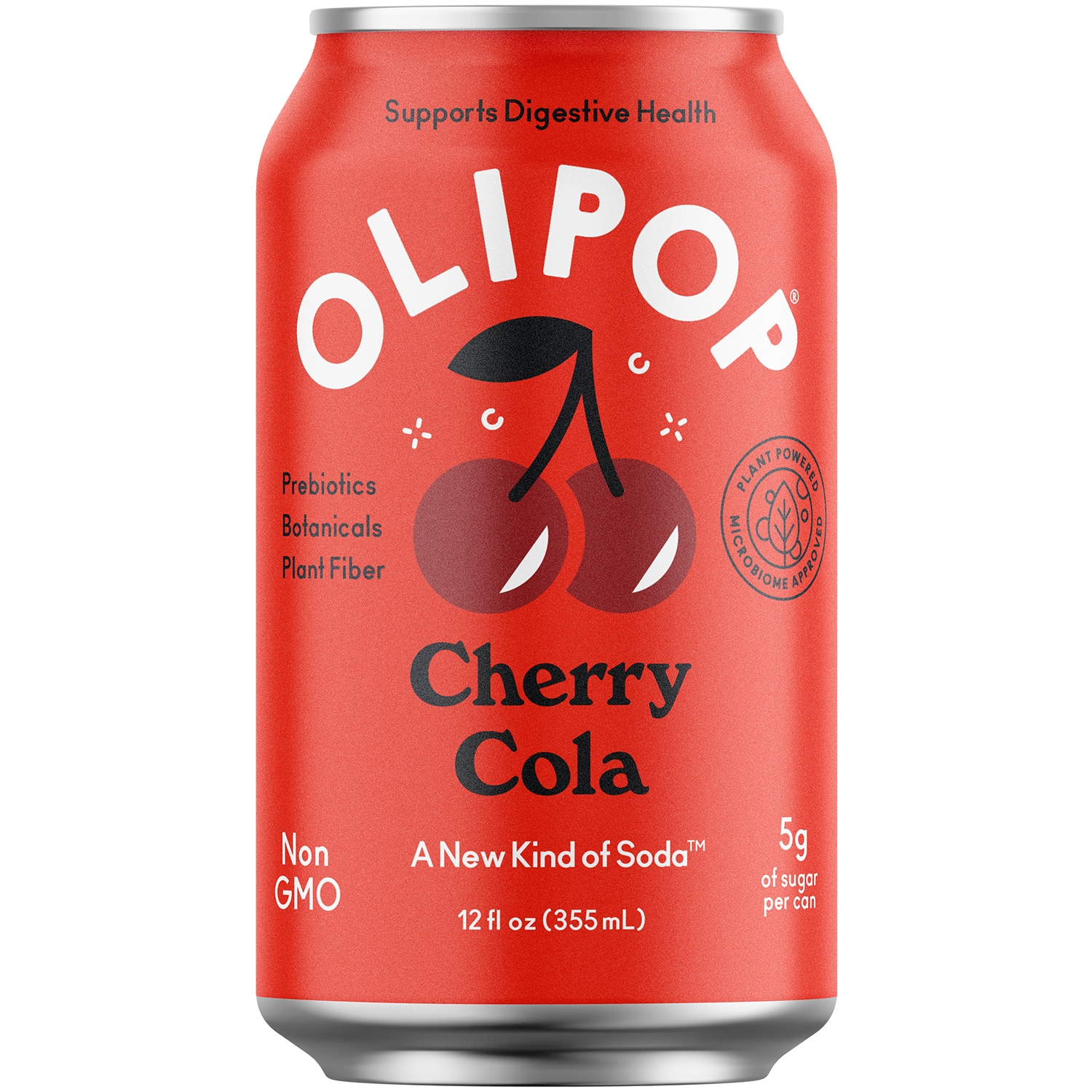 OLIPOP 9g Fiber Prebiotic Soda, Cherry Cola, Can