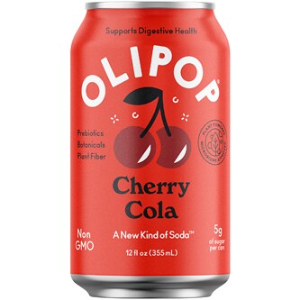 OLIPOP 9g Fiber Prebiotic Soda, Cherry Cola, Can