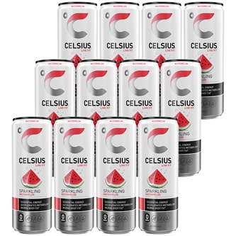 Celsius Sparkling Energy Drink, Watermelon, Cans