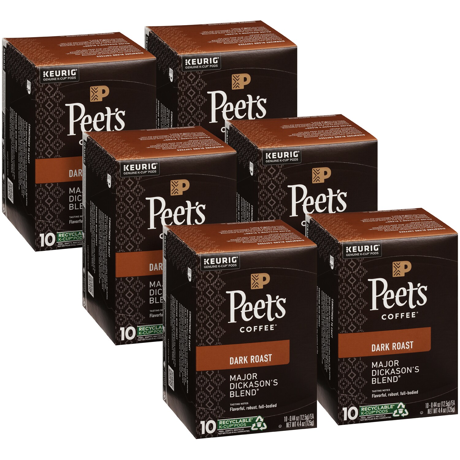 Peet's Coffee Dark Roast Coffee, Major Dickason's Blend, K-Cups